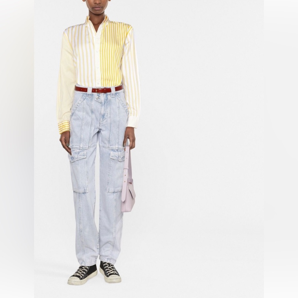 ISABEL MARANT ÉTOILE vayoneo cargo jeans light blue high waist straight size M